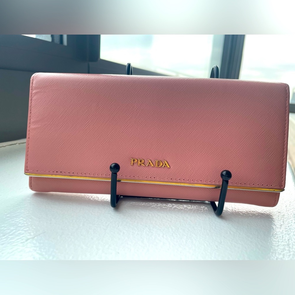 PRADA pink long wallet
